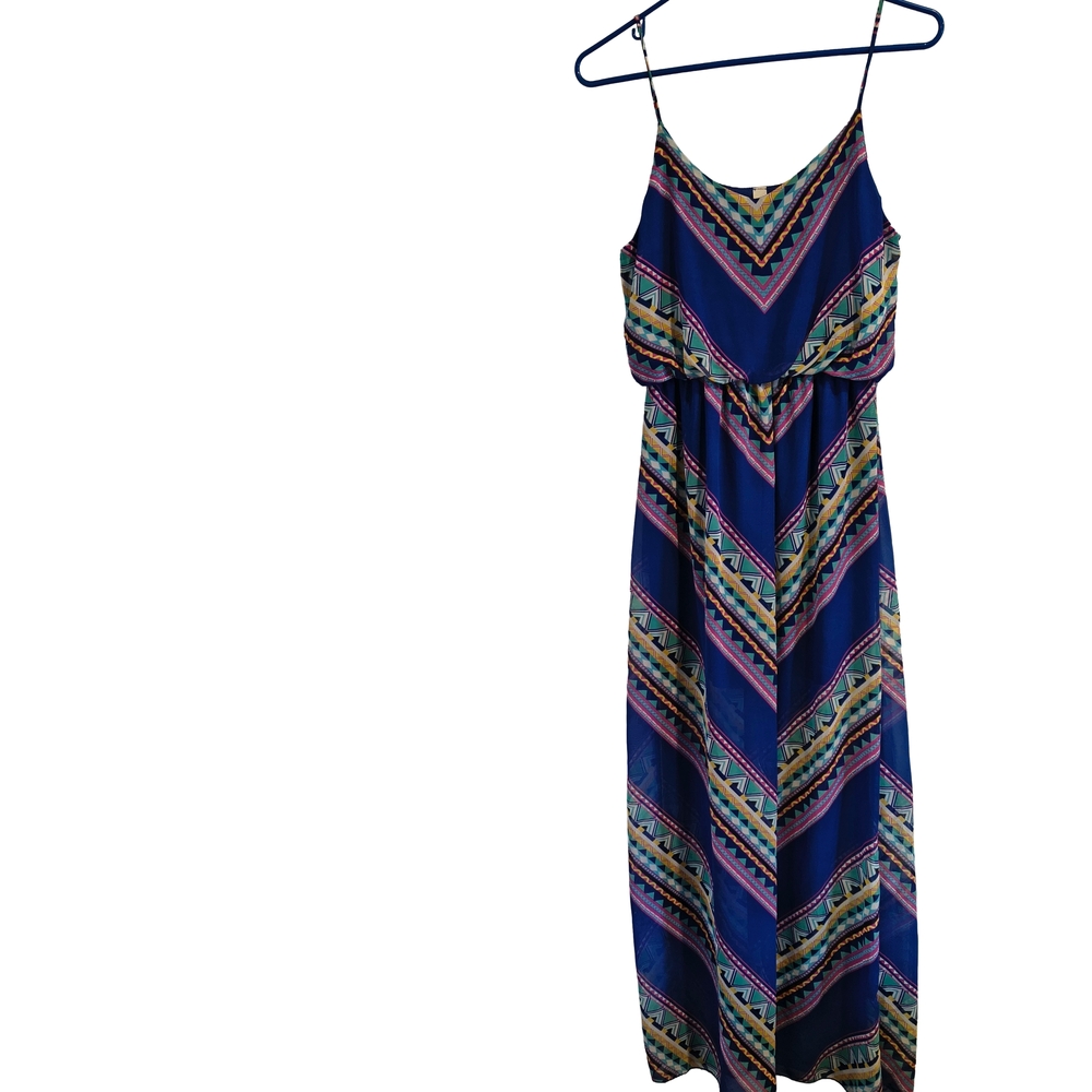 Multicolor Chevron Maxi Dress Pink Owl brand Women's Size Small